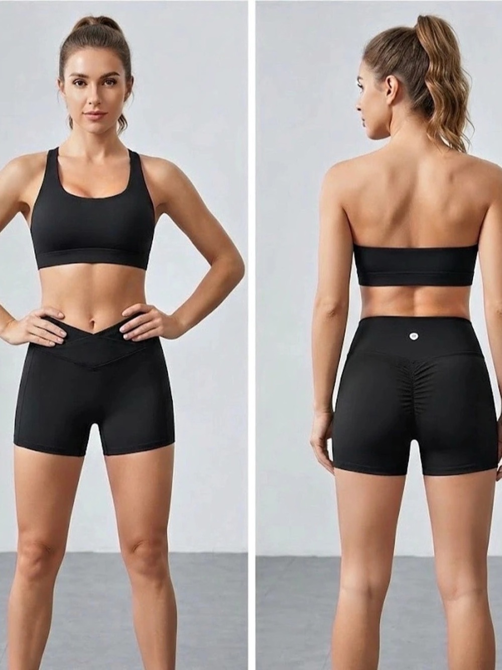 Halara UltraSculpt High Waisted Crossover Scrunch Butt Lifting Yoga Biker Shorts